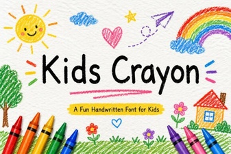 Kids Crayon Fonts for Creative Projects & Design